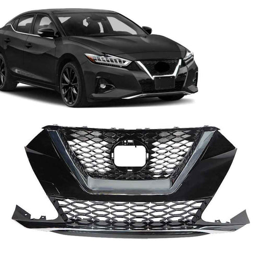 DURAFORCE For 2019-2021 Nissan Maxima Black W/Chrome 623109DJ0A Front Upper Grille Grill