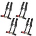 DURAFORCE USA 4 Pack Seat Belt Harness 4 Point 2" Padded Black For Polaris RZR XP S 4 1000