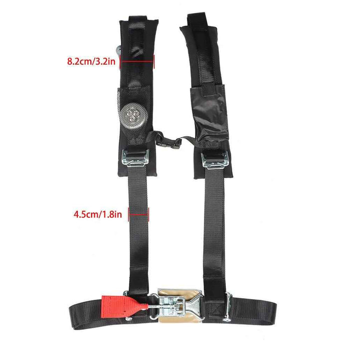 DURAFORCE USA 4 Pack Seat Belt Harness 4 Point 2" Padded Black For Polaris RZR XP S 4 1000