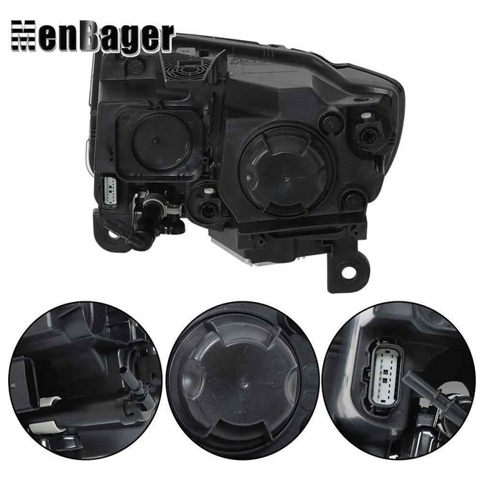 DURAFORCE For 2019 2020 2021 Jeep Grand Cherokee Passenger Side HID/Xenon Chrome Headlight