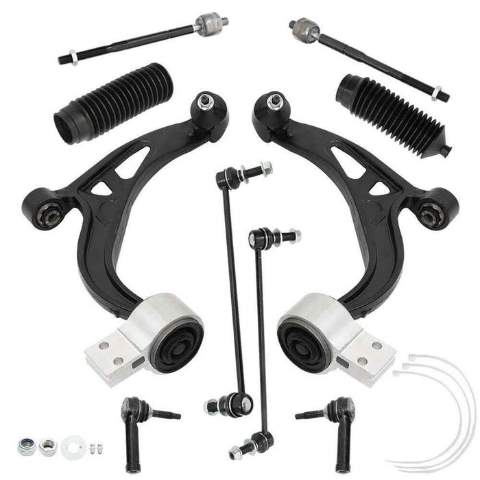 DURAFORCE 10Pc For 2011-2017 Ford Explorer Front Lower Control Arm Inner Tie Rod Links Kit