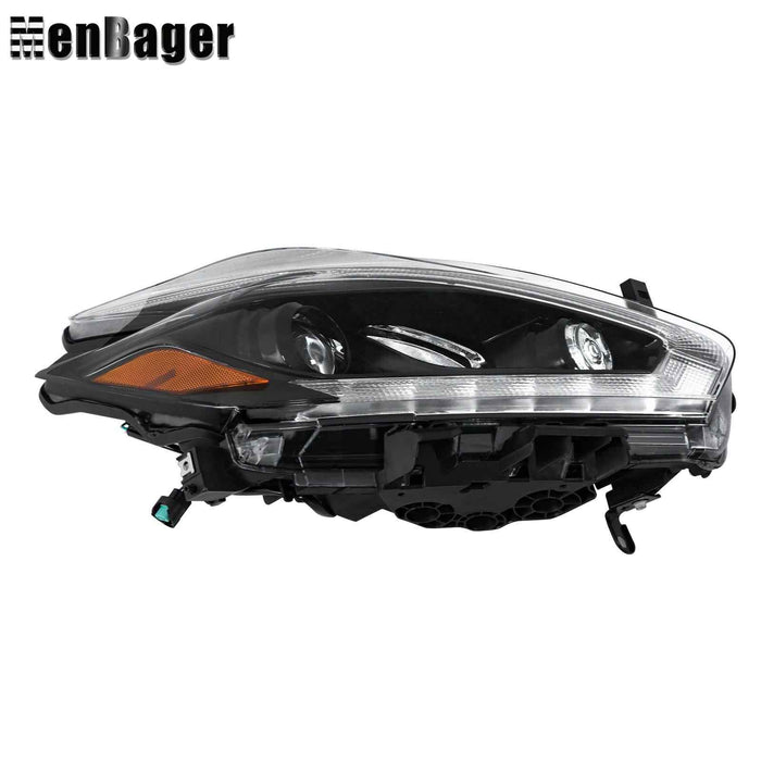 DURAFORCE Passenger Side Headlight Assembly w/LED DRL For 2018 Nissan Murano Halogen Black