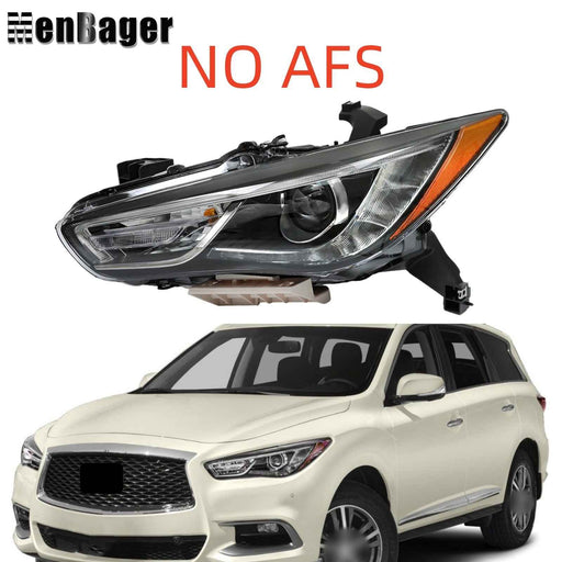 DURAFORCE Headlight For 2016 2017 2018 Infiniti QX60 Xenon/HID Headlamp NO AFS Left Side