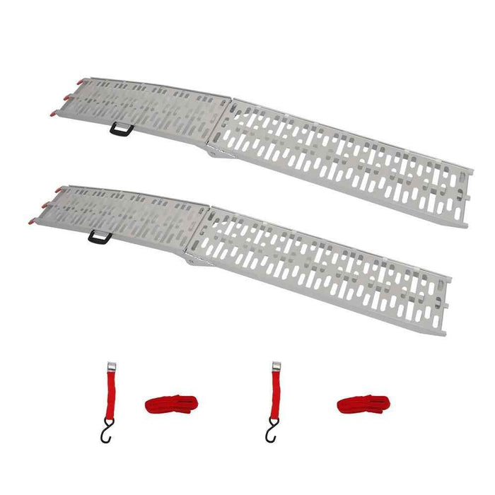DURAFORCE For Truck Motorcycle Lawn Mower ATV UTV 7.5' Aluminum Folding Loading Ramps 2pcs