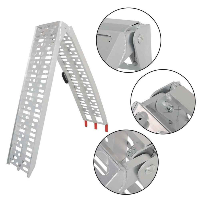 DURAFORCE For Truck Motorcycle Lawn Mower ATV UTV 7.5' Aluminum Folding Loading Ramps 2pcs