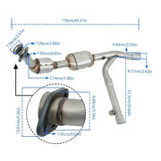 DURAFORCE Y Pipe Catalytic Converter Set Fit For 1999-2003 Ford F-150 5.4L 4WD Left+Right