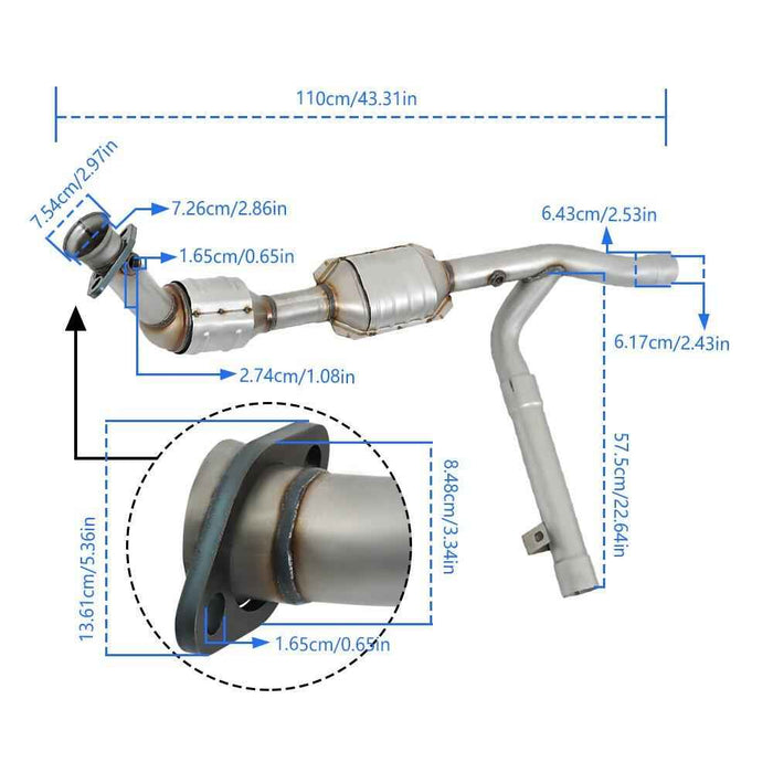 DURAFORCE Y Pipe Catalytic Converter Set Fit For 1999-2003 Ford F-150 5.4L 4WD Left+Right