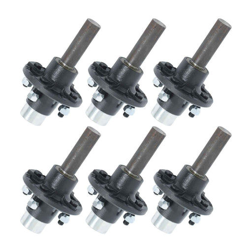 DURAFORCE 6 × Pre-Assembled Trailer Axle Kit W/4 on 4" Bolt Idler 1" Hub Round BT8 Spindle