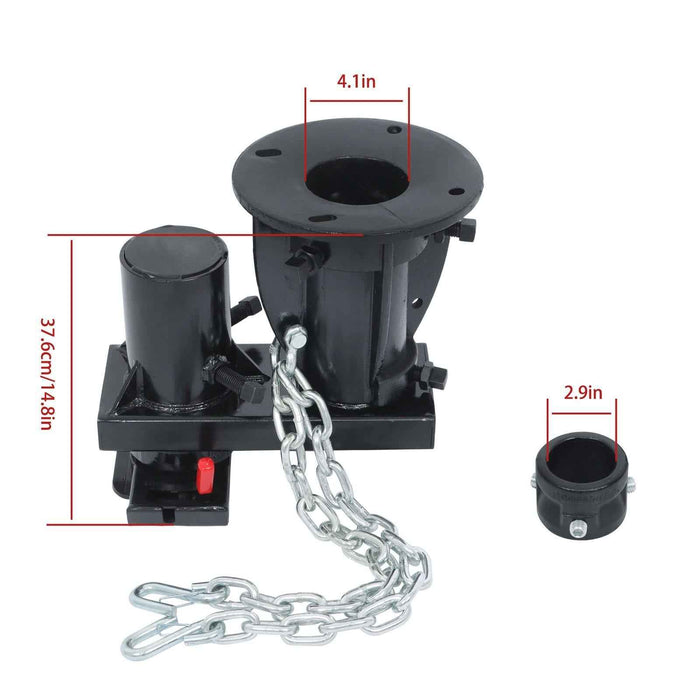 DURAFORCE Black Adjustable 5th Wheel to Gooseneck Adapter W/ 7-1/2" Offset C5G X 12"-16"