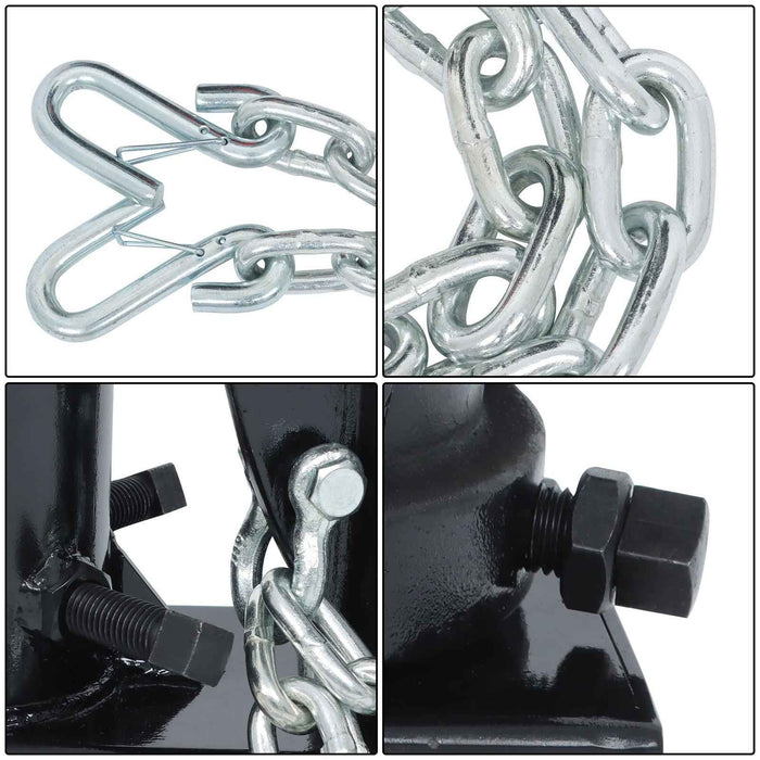 DURAFORCE Black Adjustable 5th Wheel to Gooseneck Adapter W/ 7-1/2" Offset C5G X 12"-16"