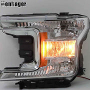DURAFORCE Headlamps Clear Lens Halogen Fit For 2018 2019 2020 Ford F-150 LH+RH Headlights