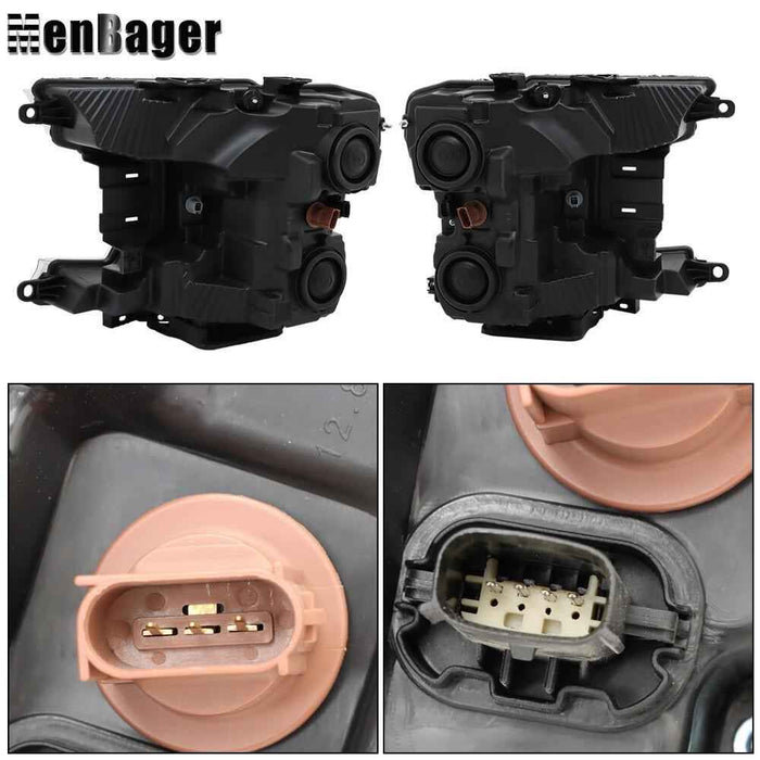 DURAFORCE Headlamps Clear Lens Halogen Fit For 2018 2019 2020 Ford F-150 LH+RH Headlights