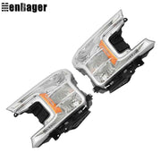 DURAFORCE Headlamps Clear Lens Halogen Fit For 2018 2019 2020 Ford F-150 LH+RH Headlights