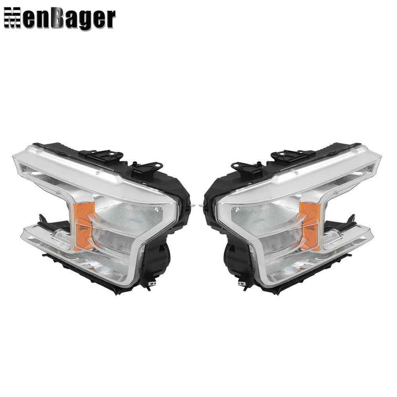 DURAFORCE Headlamps Clear Lens Halogen Fit For 2018 2019 2020 Ford F-150 LH+RH Headlights
