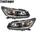 DURAFORCE Halogen Left&Right Side Headlights W/LED DRL For 2013-2015 Honda Accord Sedan