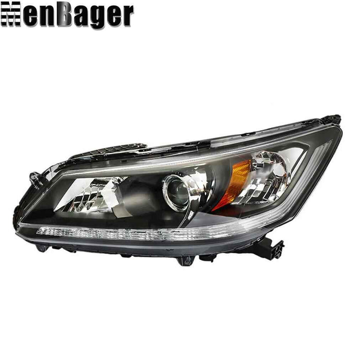 DURAFORCE Halogen Left&Right Side Headlights W/LED DRL For 2013-2015 Honda Accord Sedan