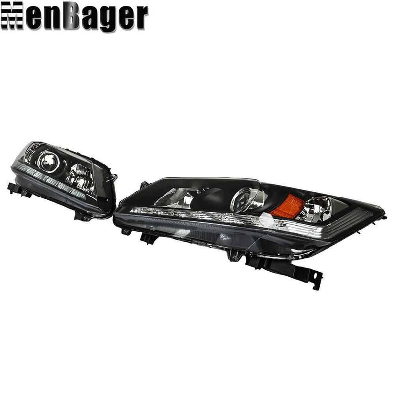DURAFORCE Halogen Left&Right Side Headlights W/LED DRL For 2013-2015 Honda Accord Sedan