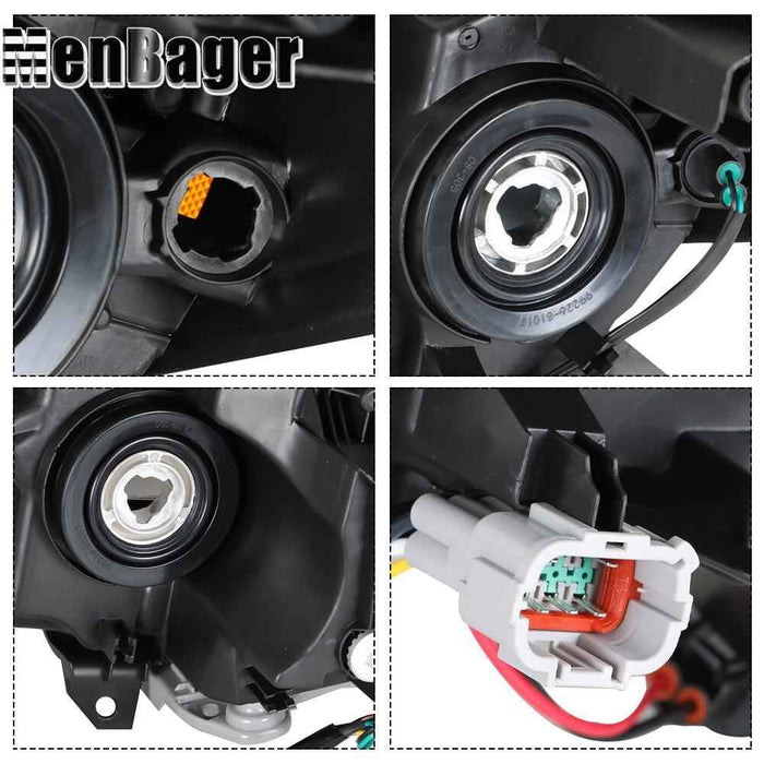 DURAFORCE Headlights Halogen For 2016-18 Nissan Altima W/O LED DRL Driver&Passenger Lamps