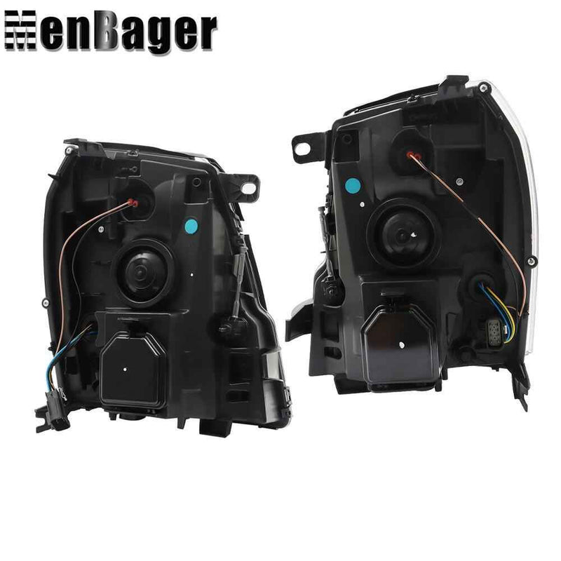 DURAFORCE Pair HID LH&RH Headlights Headlamps For Cadillac Escalade 2007-2013 2014 Chrome