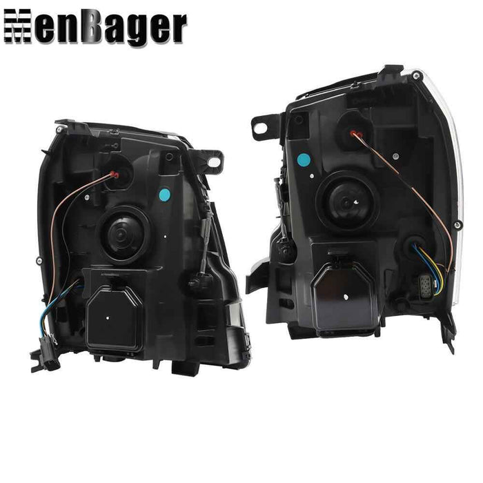 DURAFORCE Pair HID LH&RH Headlights Headlamps For Cadillac Escalade 2007-2013 2014 Chrome