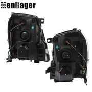 DURAFORCE Pair HID LH&RH Headlights Headlamps For Cadillac Escalade 2007-2013 2014 Chrome