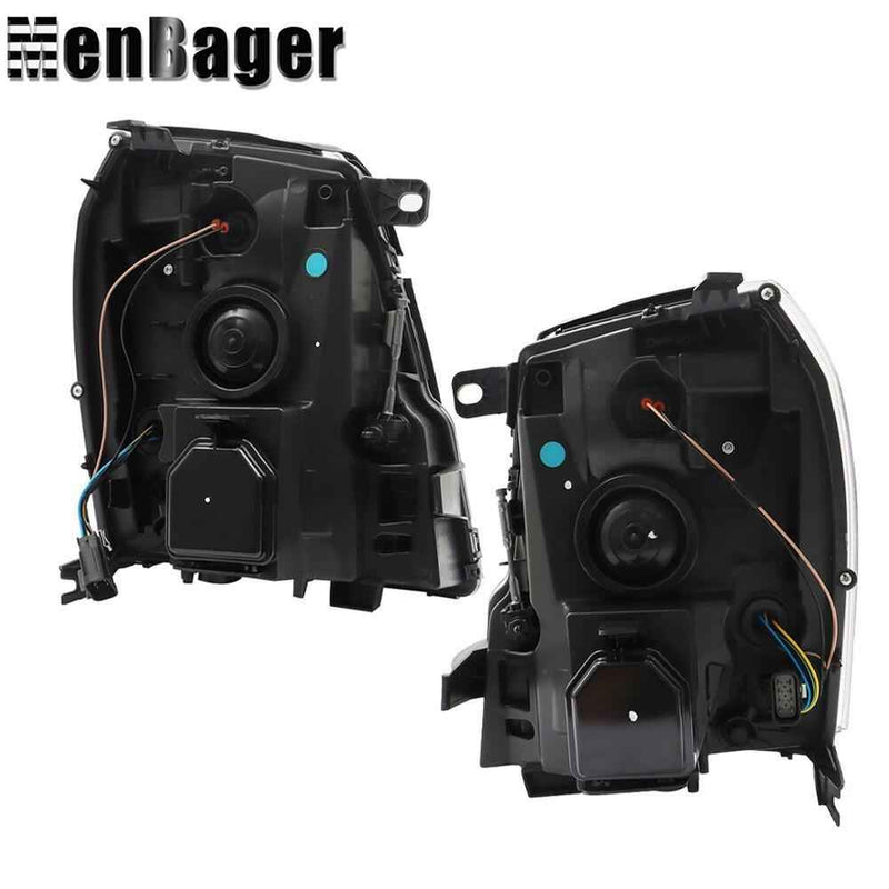 DURAFORCE Pair HID LH&RH Headlights Headlamps For Cadillac Escalade 2007-2013 2014 Chrome