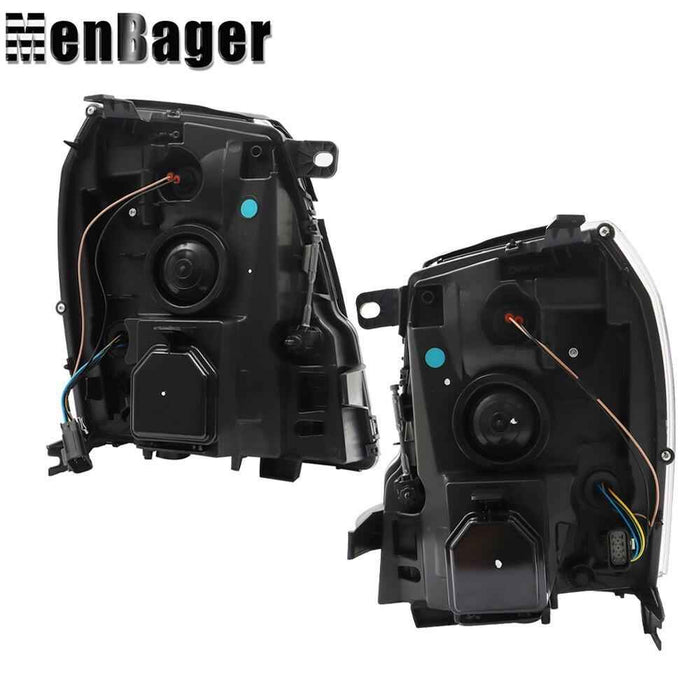 DURAFORCE Pair HID LH&RH Headlights Headlamps For Cadillac Escalade 2007-2013 2014 Chrome