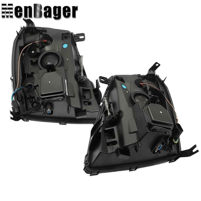 DURAFORCE Pair HID LH&RH Headlights Headlamps For Cadillac Escalade 2007-2013 2014 Chrome