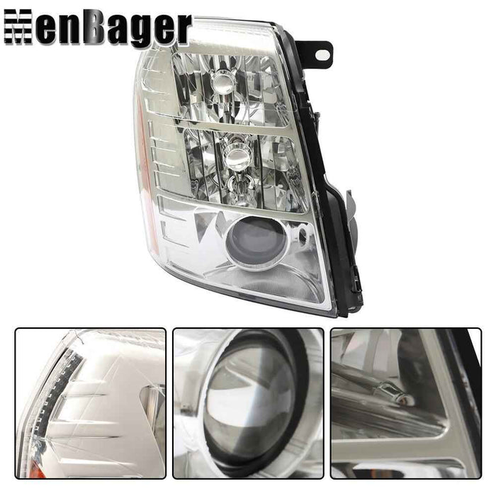 DURAFORCE Pair HID LH&RH Headlights Headlamps For Cadillac Escalade 2007-2013 2014 Chrome