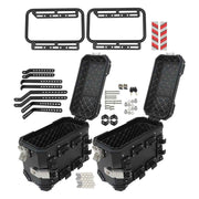 DURAFORCE 2×Side Case 36L Hard Saddlebags Motorcycle Tour Trunk Luggage & Mounting Bracket