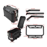 DURAFORCE 2×Side Case 36L Hard Saddlebags Motorcycle Tour Trunk Luggage & Mounting Bracket
