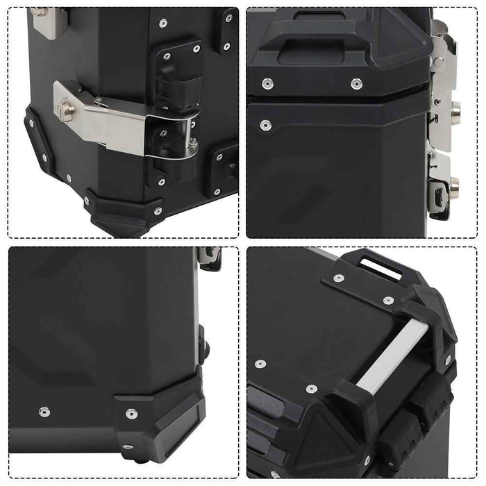 DURAFORCE 2×Side Case 36L Hard Saddlebags Motorcycle Tour Trunk Luggage & Mounting Bracket