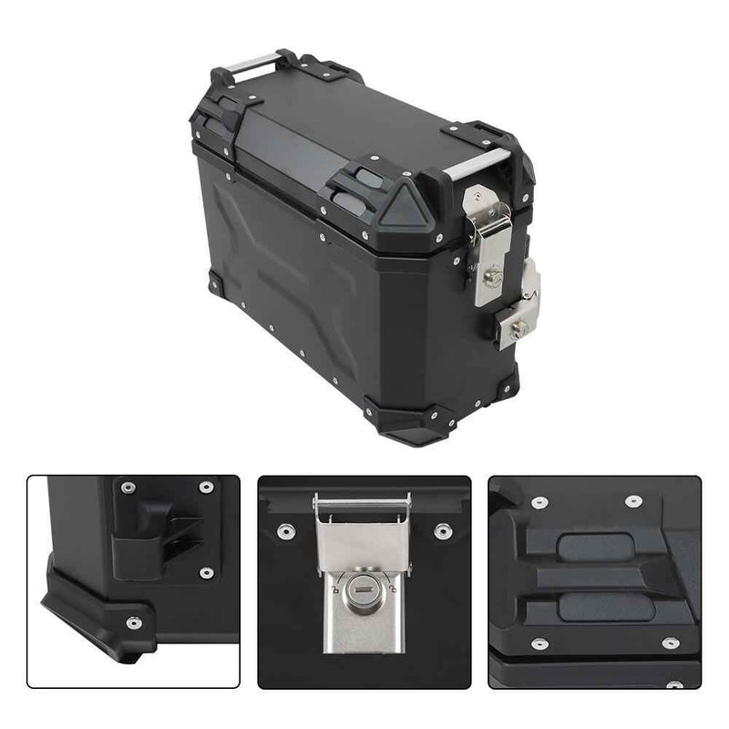 DURAFORCE 2×Side Case 36L Hard Saddlebags Motorcycle Tour Trunk Luggage & Mounting Bracket