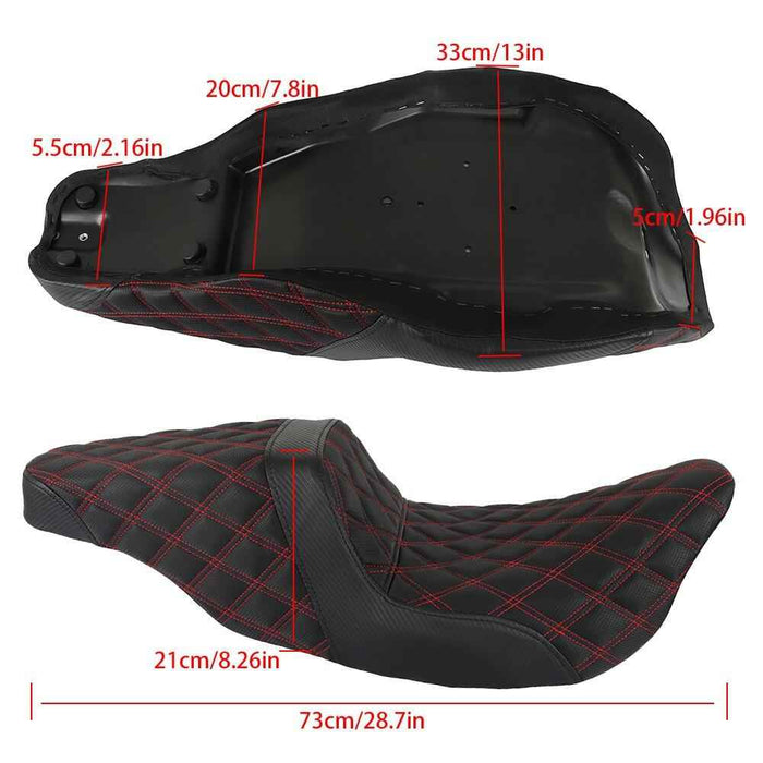 DURAFORCE Carbon Fiber Gripper Step 2 Up Seat For Touring Red Lattice Stitch 2008-2020