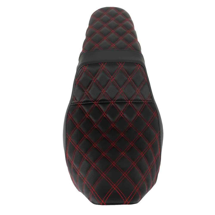 DURAFORCE Carbon Fiber Gripper Step 2 Up Seat For Touring Red Lattice Stitch 2008-2020