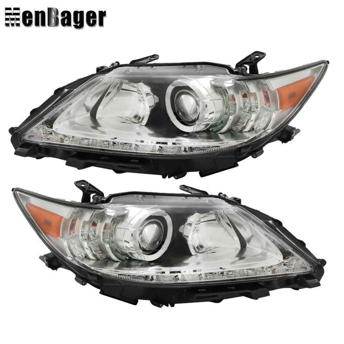 DURAFORCE HID Headlight Chrome For 2013 2014 2015 Lexus ES300H ES350 Left+Right Headlamps