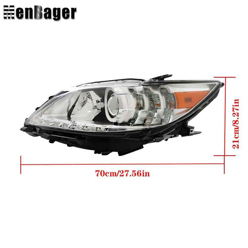 DURAFORCE HID Headlight Chrome For 2013 2014 2015 Lexus ES300H ES350 Left+Right Headlamps
