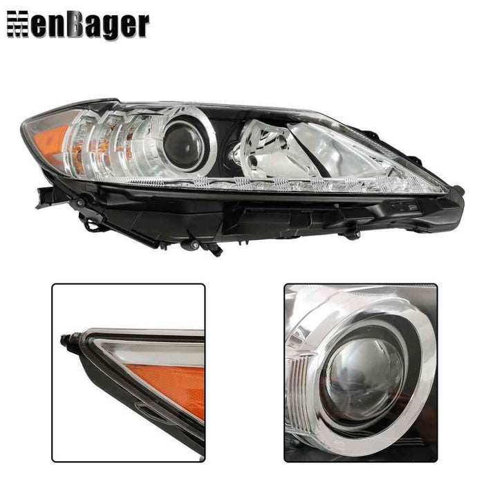 DURAFORCE HID Headlight Chrome For 2013 2014 2015 Lexus ES300H ES350 Left+Right Headlamps