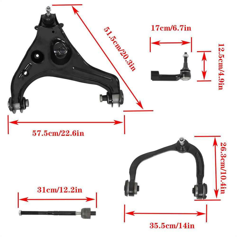 DURAFORCE 10PCS Front Upper Lower Control Arms Tierods For 2009-2010 2011-2013 Ford F-150