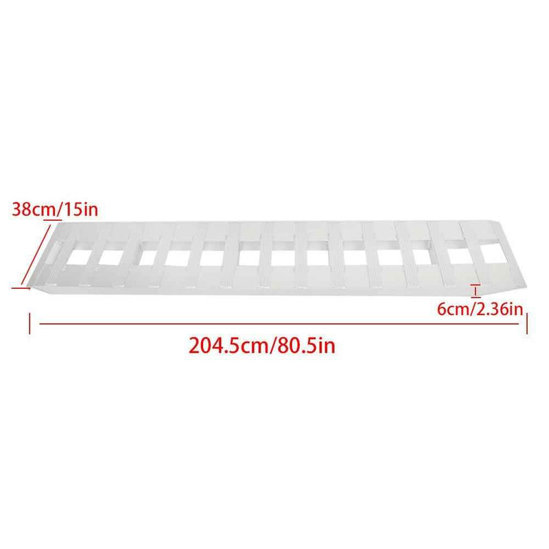 DURAFORCE 2Pcs 80" × 15" Truck Car Auto Trailer Ramps Hook end knife Aluminum 6000 LBS