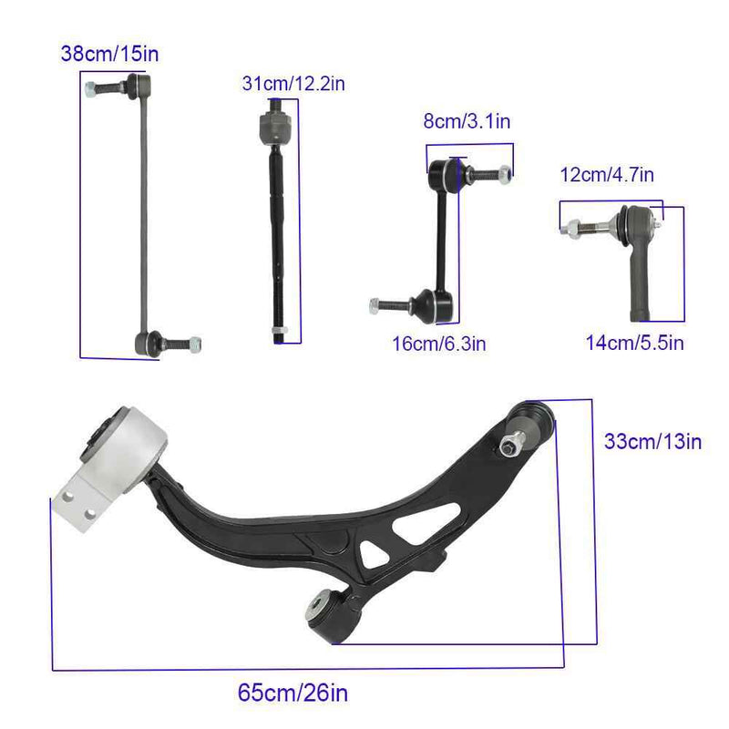 DURAFORCE For 2011-17 Ford Explorer Front Control Arm Ball Joint Sway Tie Rod Durable 10×