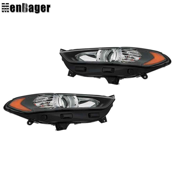DURAFORCE Clear For 2013-2015 2016 Ford Fusion Front Headlights Headlamps Left+Right Side