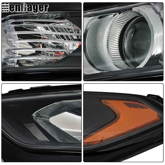 DURAFORCE Clear For 2013-2015 2016 Ford Fusion Front Headlights Headlamps Left+Right Side