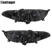 DURAFORCE Clear For 2013-2015 2016 Ford Fusion Front Headlights Headlamps Left+Right Side