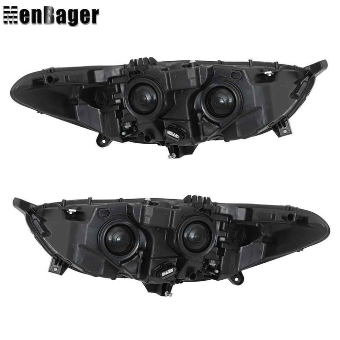 DURAFORCE Clear For 2013-2015 2016 Ford Fusion Front Headlights Headlamps Left+Right Side