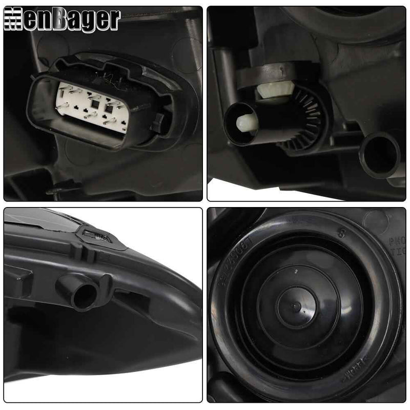 DURAFORCE Clear For 2013-2015 2016 Ford Fusion Front Headlights Headlamps Left+Right Side