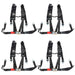 DURAFORCE Black For Polaris RZR XP S 4 1000 Seat Belt Harness 4 Pack 4 Point 2" Padded ATV