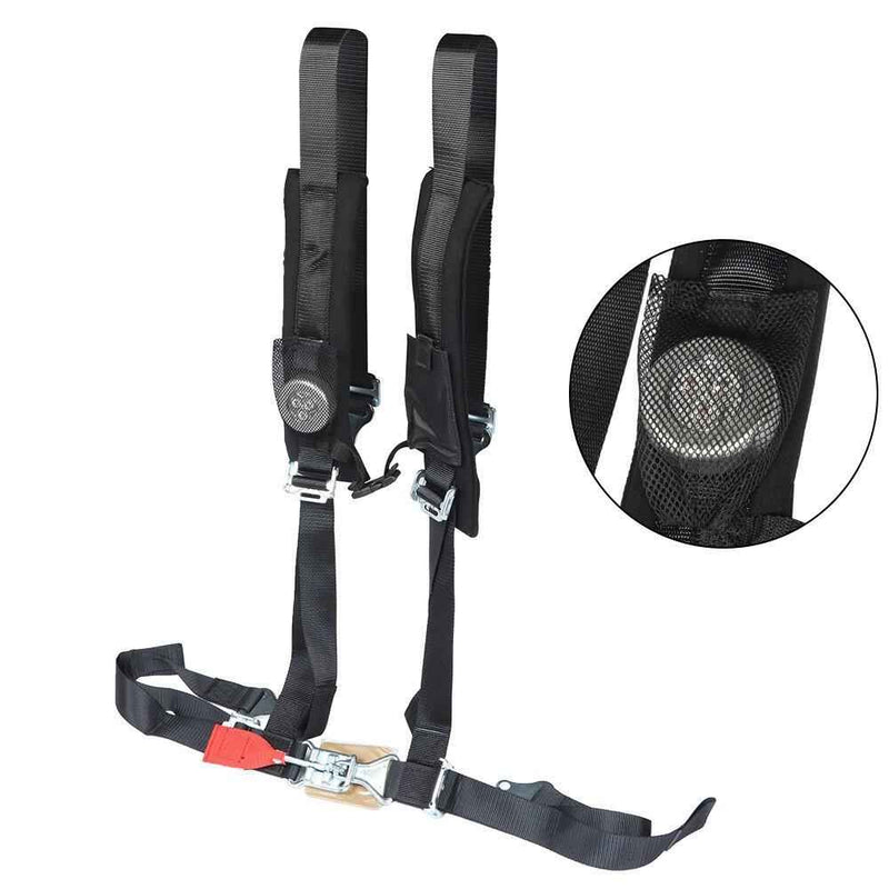 DURAFORCE Black For Polaris RZR XP S 4 1000 Seat Belt Harness 4 Pack 4 Point 2" Padded ATV