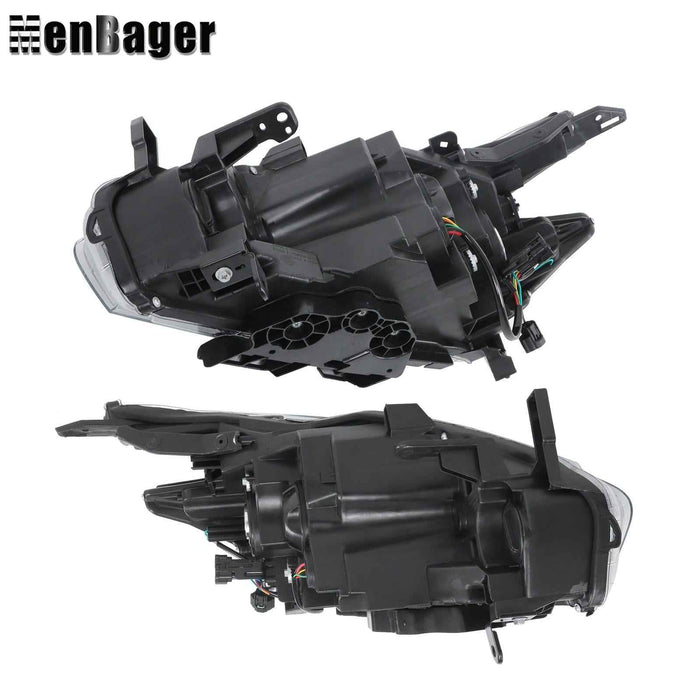 DURAFORCE For 2015 2016 2017 18 Nissan Murano Black Pair Headlights w/LED DRL Halogen Lamp