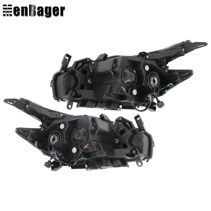 DURAFORCE For 2015 2016 2017 18 Nissan Murano Black Pair Headlights w/LED DRL Halogen Lamp